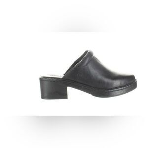 Born Black Leather Mule Clogs